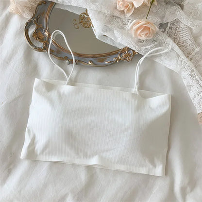 Women Sling Tube Top Sexy Bra Top Breathable Chest Pad Wearing Underwear Strapless Blouse Tube Top Bandeau