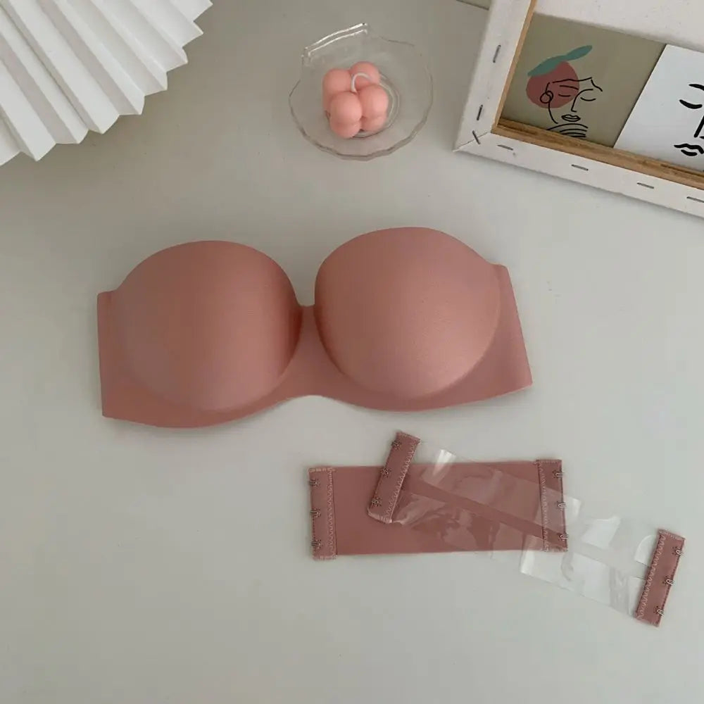 Bra NO Steel Ring Tube Top With Extension Belt Beauty Back Chest Wrap Without Straps Bralette Sexy Strapless Bra Women Bras
