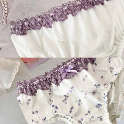 Underwear Female Sexy Lace Flower Thin Japanese Low-Waist Triangle Shorts Girls Panties Women G-strings Thongs Intimates