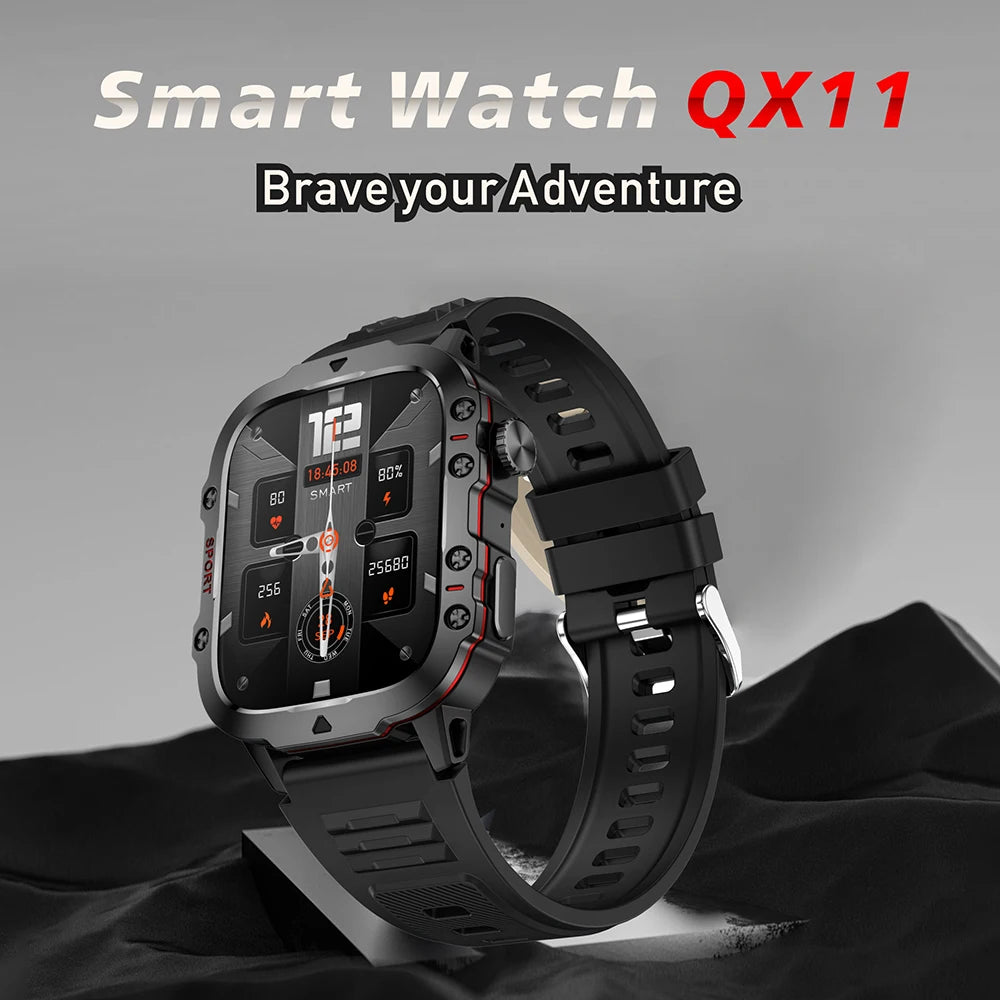 Smart Watch Men With LED Lighting Compass Sports Fitness Tracker Watch IP67 Waterproof Bluetooth Talk SmartWatch 2024