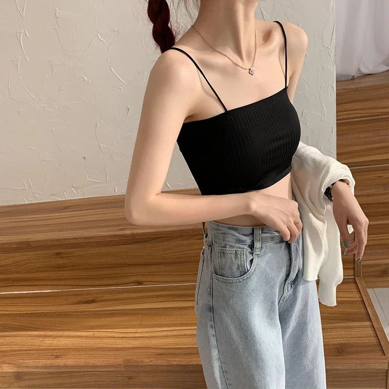 Women Sling Tube Top Sexy Bra Top Breathable Chest Pad Wearing Underwear Strapless Blouse Tube Top Bandeau