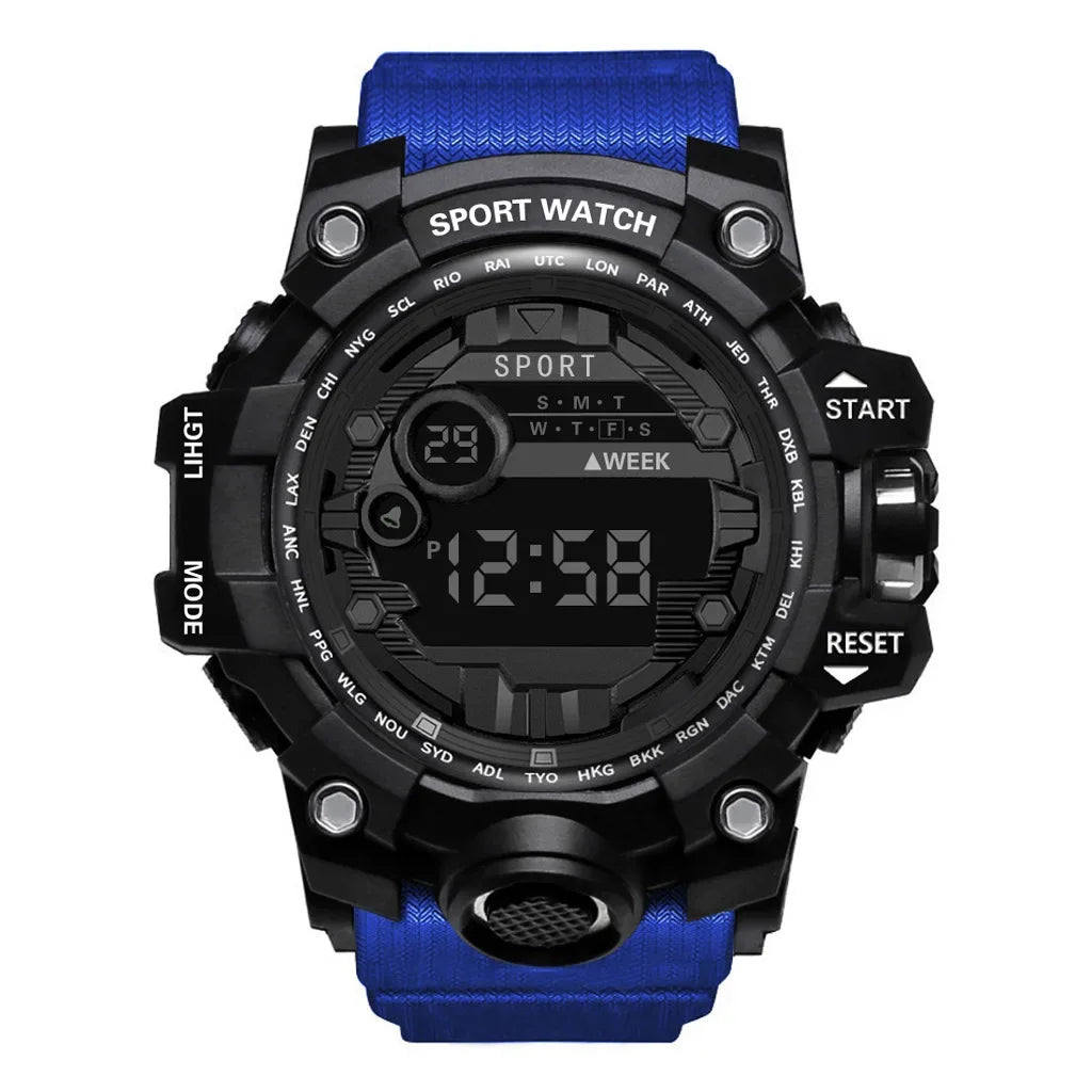 2024 New leisure multifunctional electronic watch for men simple waterproof sports date watches fashion Accessories