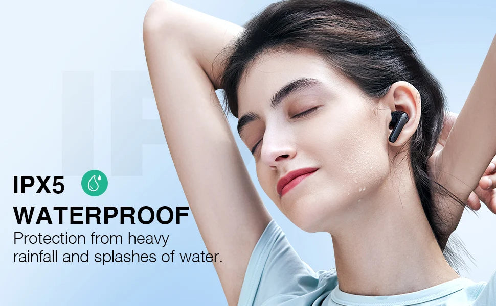 Bluetooth Earbuds V5.3, 45H Playtime, LED Display, Bluetooth Headphones with Mic, Touch Control, IPX5 Waterproof