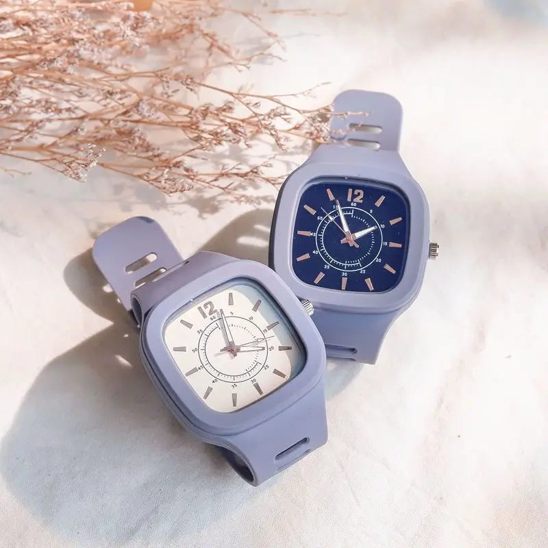 Watches for Elegant Women Simple Fashion Watch Minimalist Design Square Big Dial Soft Wristwatch Valentines Gift for Women Girls