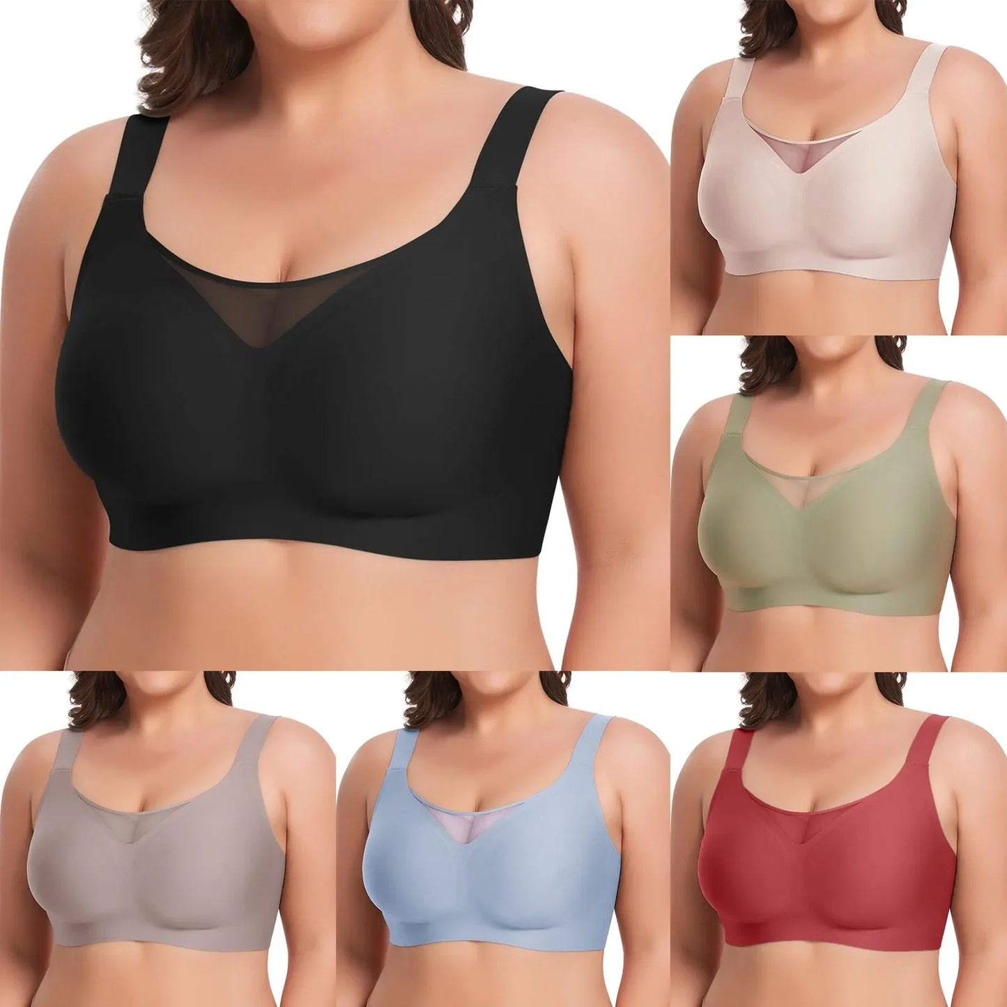Bras for Women Pack Non Wired Bra Women's Padded Full Cup Bra Without Underwire With Padding Seamless Bustier Bralette