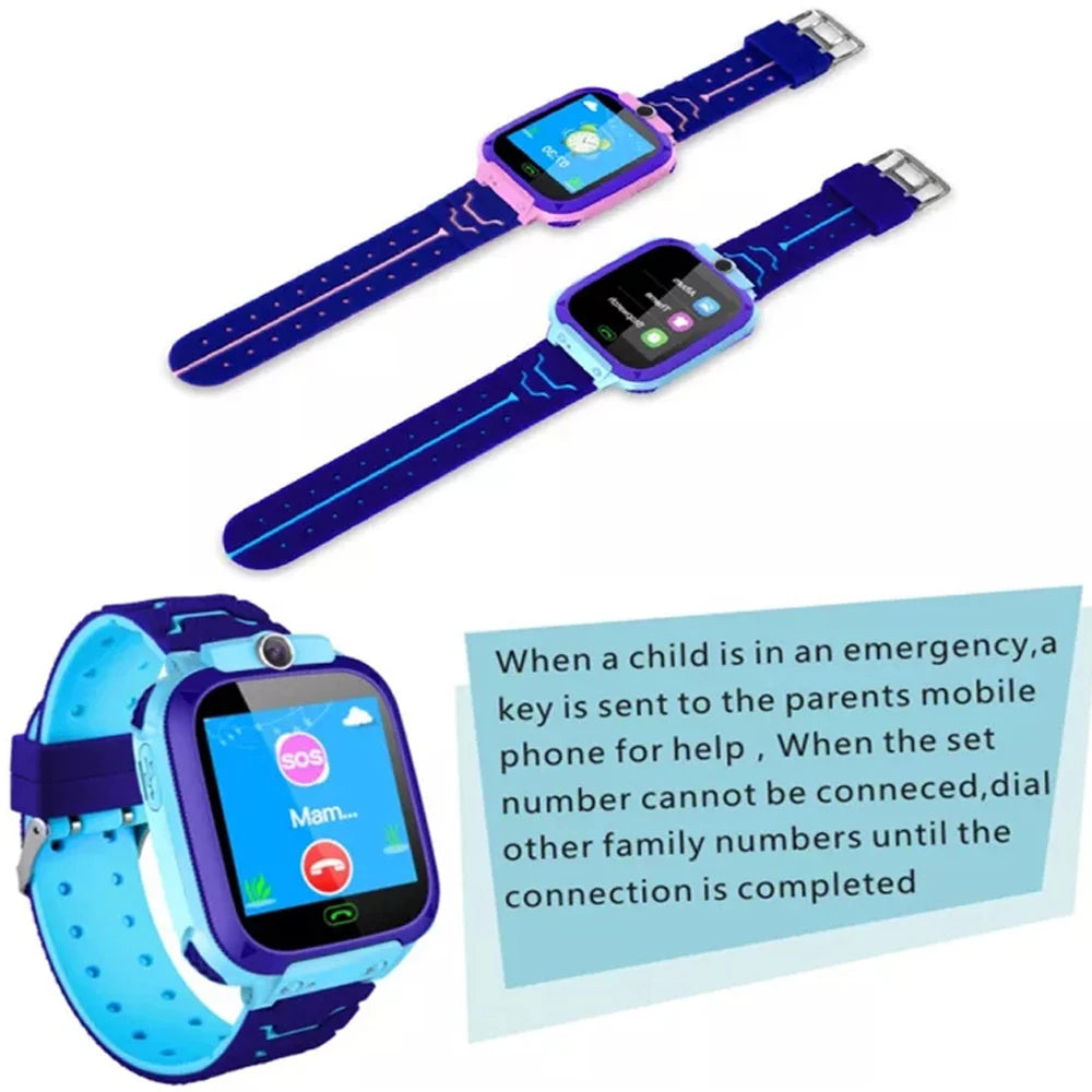 New Smart Watch For Kids Q12 Wristatch For Boys Girl Anti-lost Smartwatch Tracker Watch Wrist Mobile Camera Cell Phone Best Gift