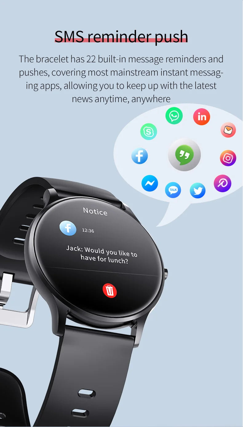 Smart Watch Men 1.3inch Bluetooth Sport Watches IP67 Waterproof Fitness Smartwatch Women