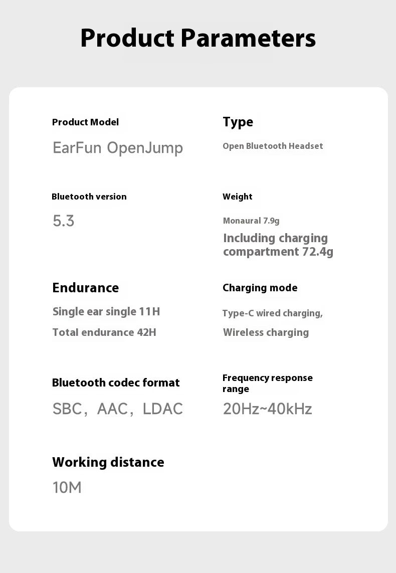 EarFun OpenJump Open-Ear Wireless Earbuds 4-mic AI Noise Cancellation IPX7 Waterproof Hi-Res LDAC Low Latency Earphone Custom