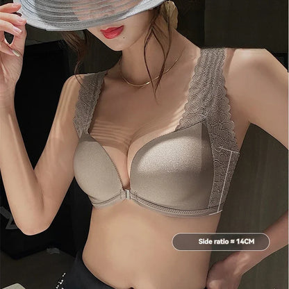 Front-button Sexy Enhancing Beautiful Back Bra for Young Girls with Small Breasts Anti-sagging Adjustable Side Bust Control Bra