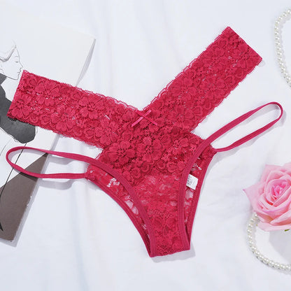 Sexy Lace Ladies Panties Low Waist Underwear Briefs Female Solid Color Underpants Breathable Hollow Out Seamless Lingerie