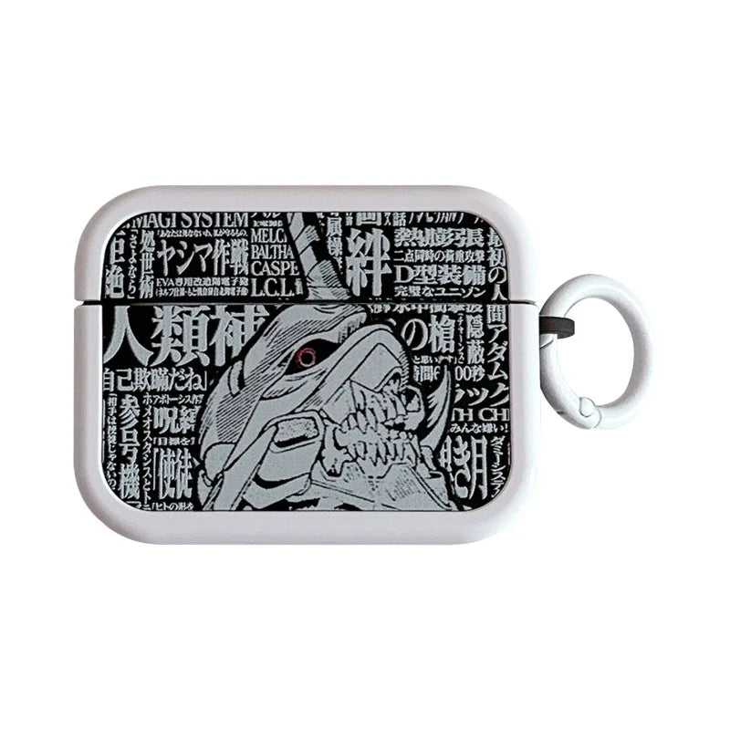 EVANGELION EVA 01 Earphone Case for AirPods Pro 1 2 3 4 Anime Keychains Wireless Bluetooth Earbuds Protective Cover Accessories