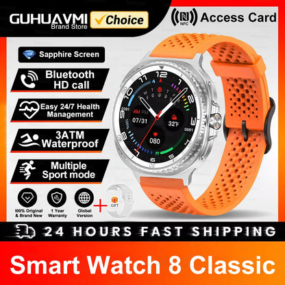 2025 NEW Smart Watch 8 Classic 46mm 1.43" AMOLED Screen IP68 Waterproof Sports Smartwatch BT Call Watch 7 Upgraded for Men Women