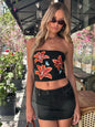 Sexy Tube Top Floral Print Bralette Mujer Mini Lenceria Femenina Ladies Bandeau Top Strapless Bra For Women Underwear Bustier