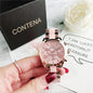 The New Watch Is Made of Ceramic Macaron Adhesive Alloy and Geneva Three Eyed Six Needle Decorative Women's Fashion Quartz
