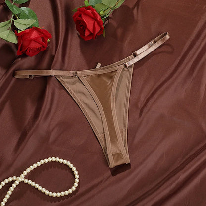 Sexy Women's Satin Soft G-Strings Thongs T-Panties Low Waist Bow Briefs Shorts Comfortable Female Underwear Трусы Женские