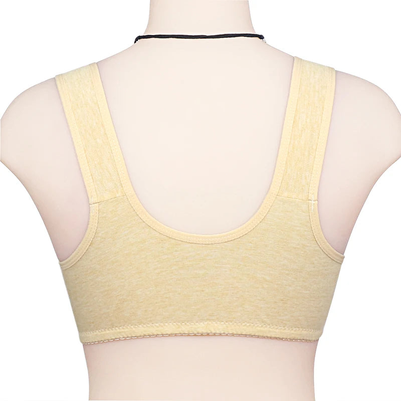 Bra Cotton Women Wire Free Bras Front Closure Brassiere Female Confortable Underwear Everyday Large Bust 52BC 50BC Cup