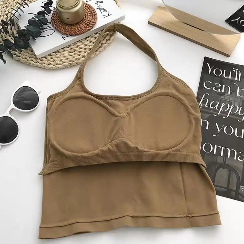 Women Halter Neck Tube Camis Sexy Backless Black White Tank Tops Streetwear Vest Female Crop Top Summer Basic T-shirts Ladies