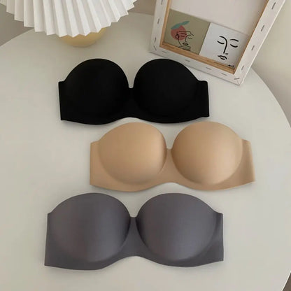 Bra NO Steel Ring Tube Top With Extension Belt Beauty Back Chest Wrap Without Straps Bralette Sexy Strapless Bra Women Bras