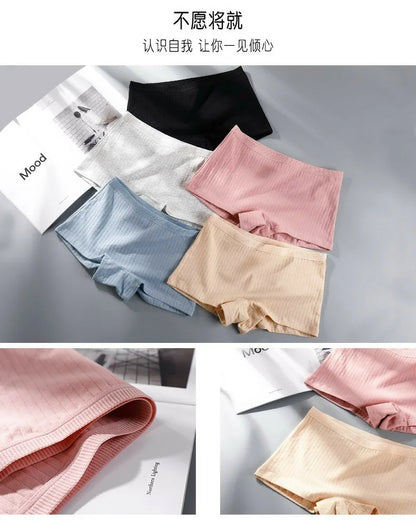 Women Boxers Underwear Cotton Ladies Safety Pants Female Seamless Underpants Solid Cozy Sexy Lingerie Трусы Женские