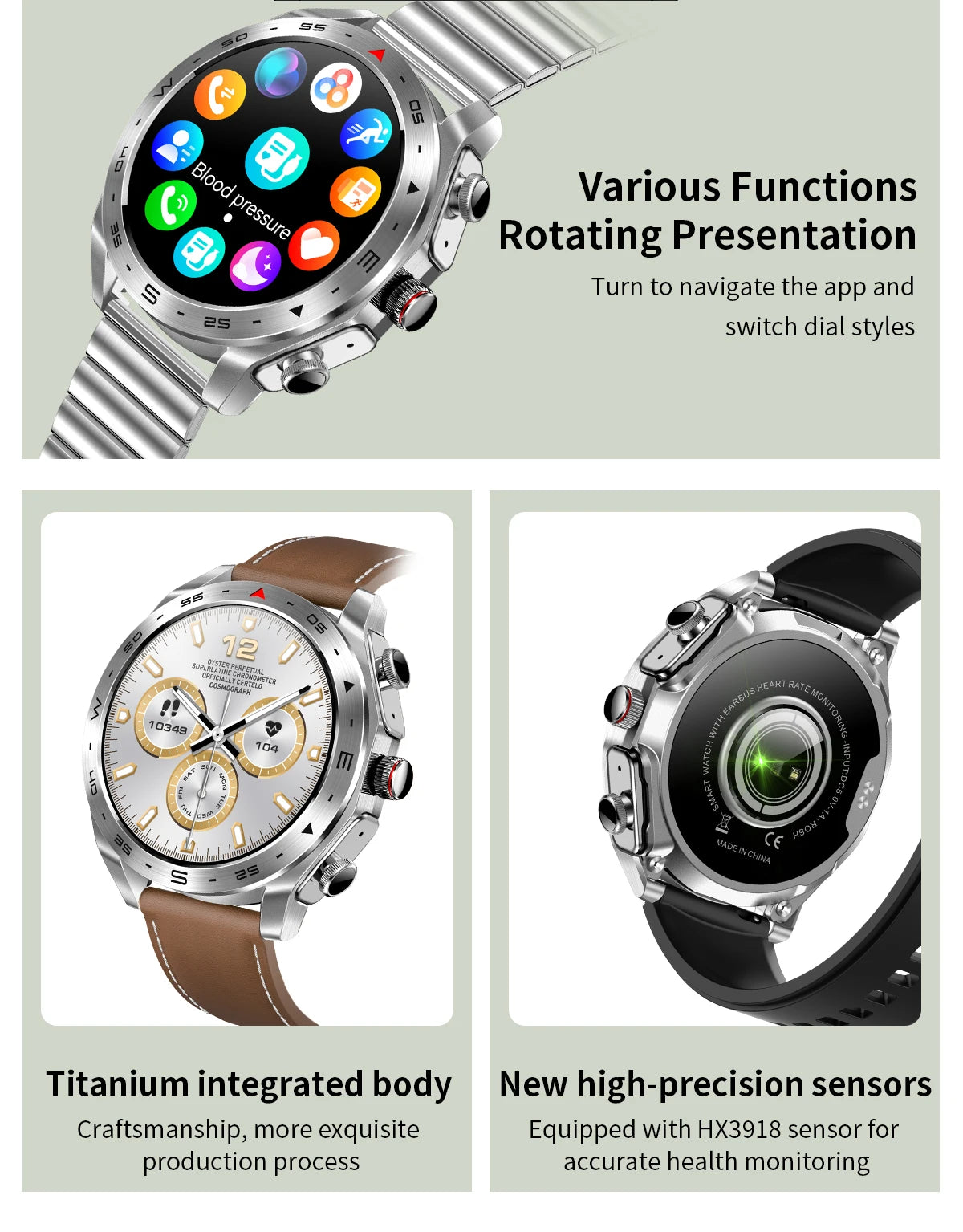 2025 New Smart Watch with TWS Earbuds 1.52 Inch AMOLED IP67 Waterproof Bluetooth Calls MP3 Music Smartwatch for Men Android iOS