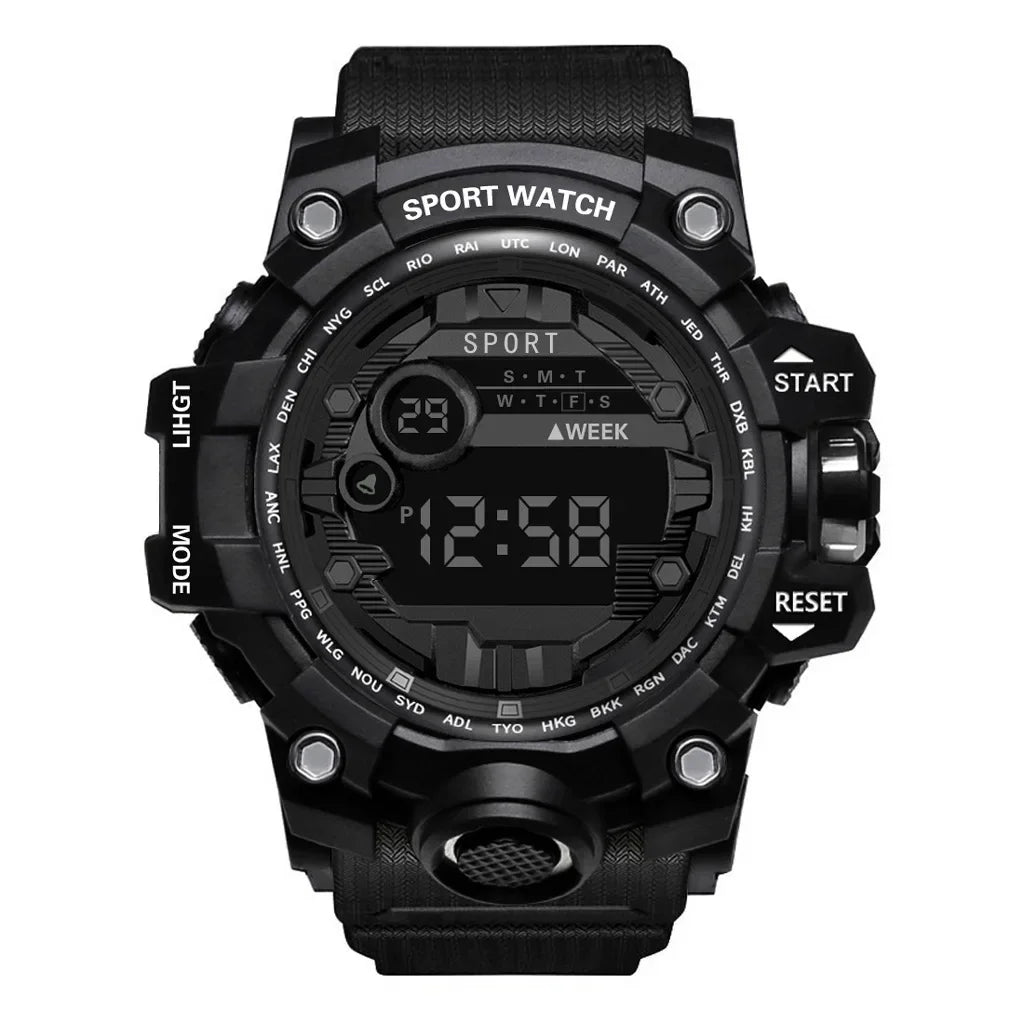 2024 New leisure multifunctional electronic watch for men simple waterproof sports date watches fashion Accessories