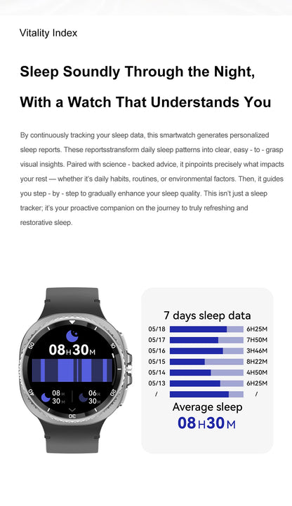 2025 NEW Smart Watch 8 Classic 46mm 1.43" AMOLED Screen IP68 Waterproof Sports Smartwatch BT Call Watch 7 Upgraded for Men Women
