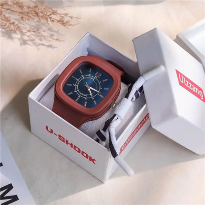 Watches for Elegant Women Simple Fashion Watch Minimalist Design Square Big Dial Soft Wristwatch Valentines Gift for Women Girls