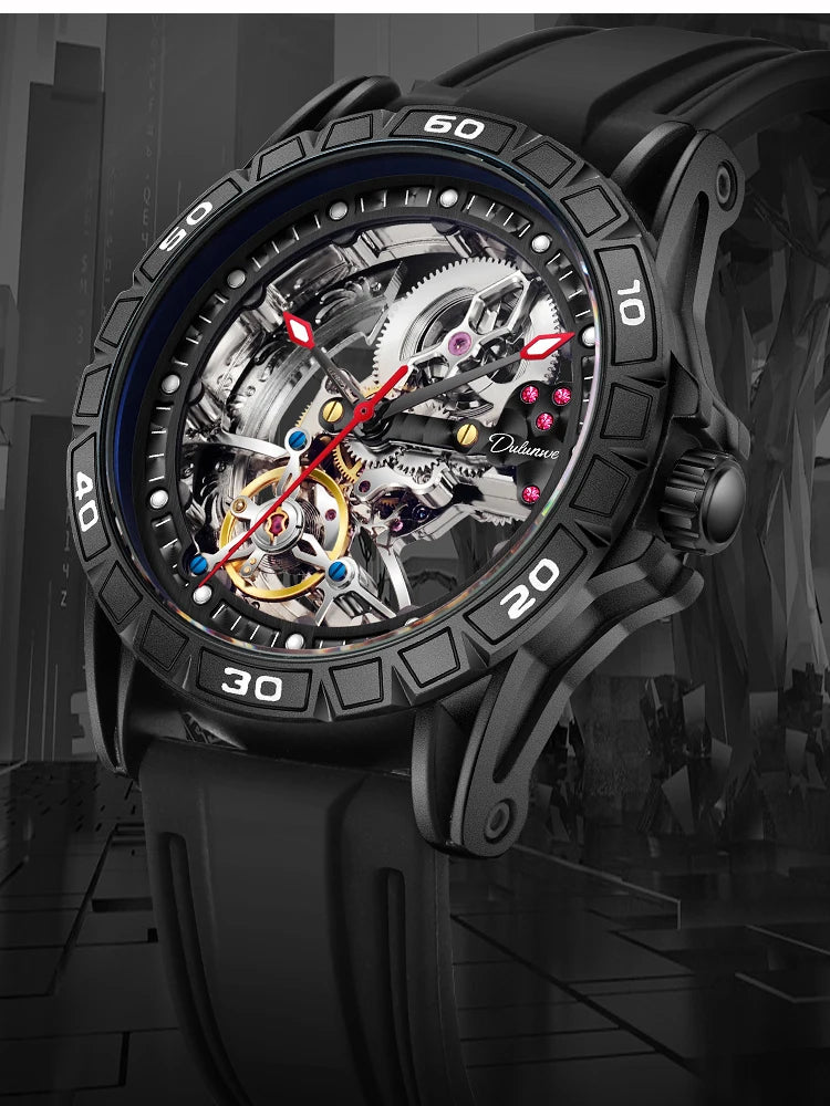 New Watches Mens Top Brand Luxury Automatic Mechanical Clock Casual Tourbillon Men Watch Sport Waterproof relogios masculino