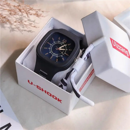 Watches for Elegant Women Simple Fashion Watch Minimalist Design Square Big Dial Soft Wristwatch Valentines Gift for Women Girls