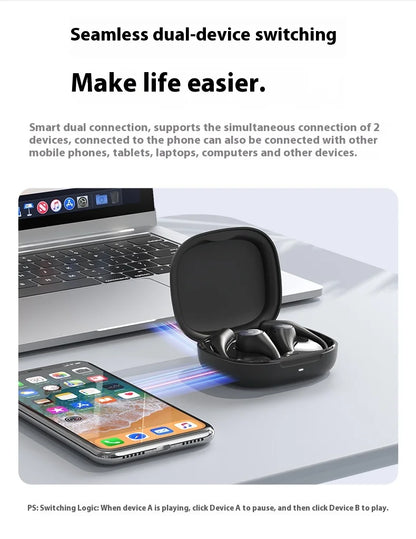 EarFun OpenJump Open-Ear Wireless Earbuds 4-mic AI Noise Cancellation IPX7 Waterproof Hi-Res LDAC Low Latency Earphone Custom