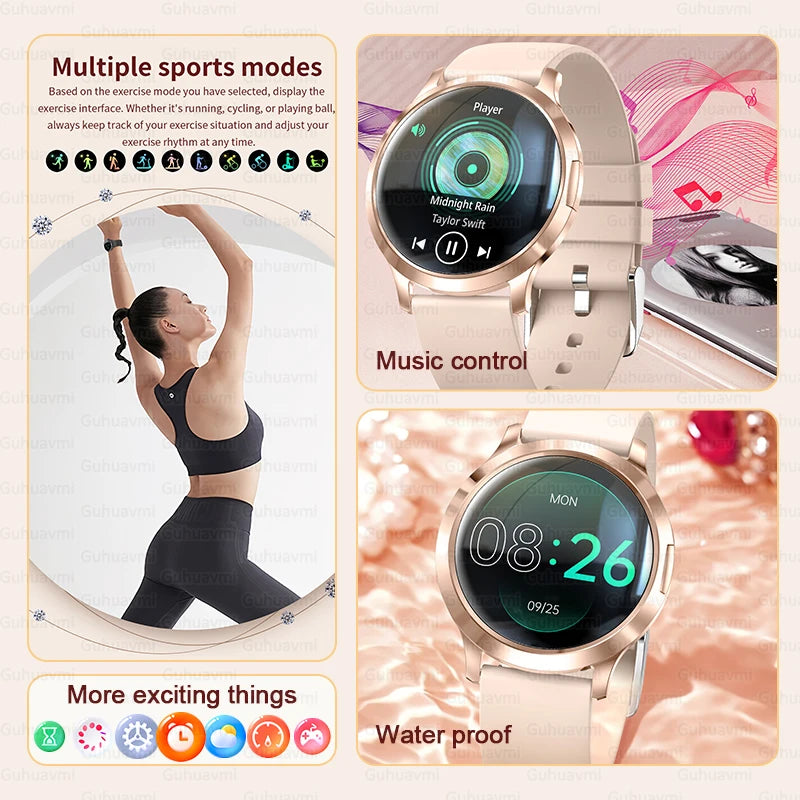 2025 New Smartwatch Women 1.32-inch AMOLED HD Screen Heart Rate Bluetooth Call IP68 Waterproof  Smart Men Watch For Android ios