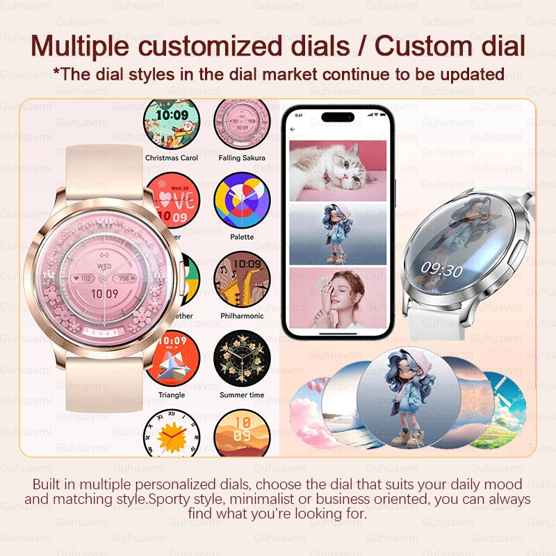 2025 New Smartwatch Women 1.32-inch AMOLED HD Screen Heart Rate Bluetooth Call IP68 Waterproof  Smart Men Watch For Android ios