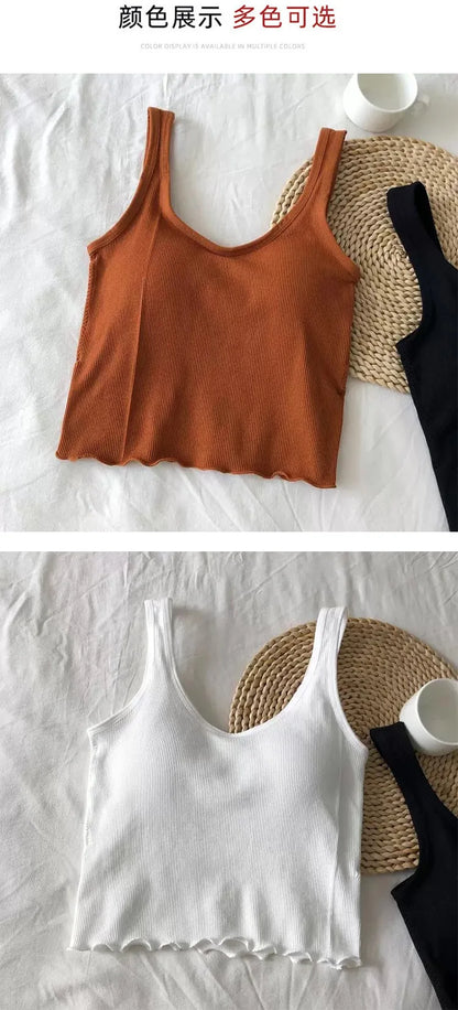 Cropped Tanks Ruffles Tube Top Women Bralette Crop Top Sexy Lingerie Bra Sports Underwear Fashion Ladies Street Tops Camisole