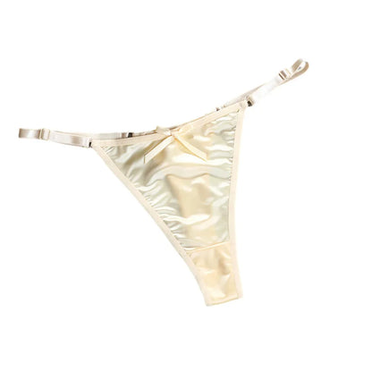 Sexy Women's Satin Soft G-Strings Thongs T-Panties Low Waist Bow Briefs Shorts Comfortable Female Underwear Трусы Женские