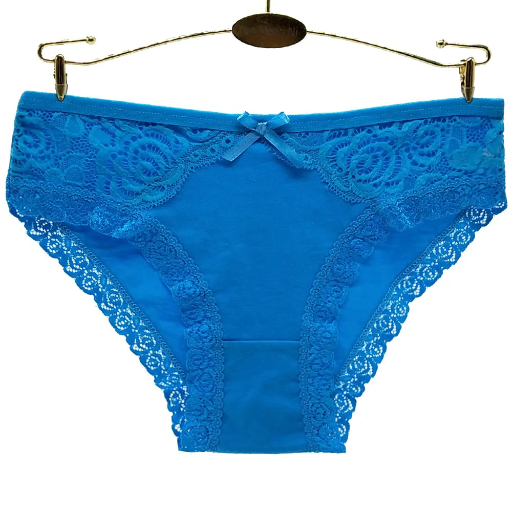 Women Underwear Cotton Sexy Lace Ladies Knickers Panties Low Waist Everyday Briefs 5 pcs/lot