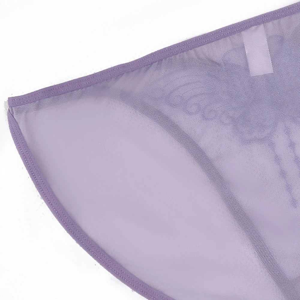 Women Sexy Underwear Lace Mesh See-through Comfortable Briefs Lace Butterfly Embroidery Breathable Low Waist Underpants