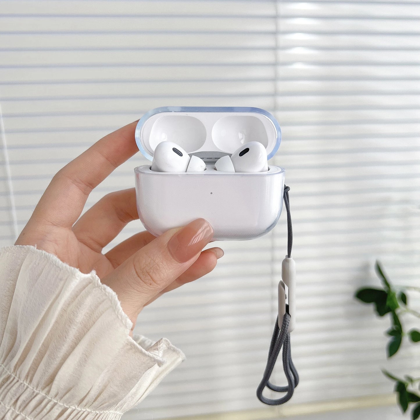 Clear Soft TPU Earphone Case for Airpods 4 3 2 1 Pro Pro2 Shockproof with Lanyard Strap for Airpods 4 Charging Case Cover