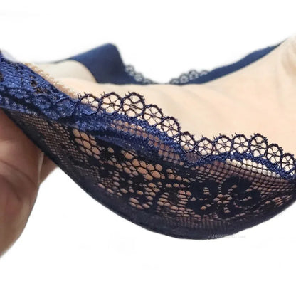 Bra Large Size Lace Bralette Back Four Row Adjustment Bra Thickened Upper Support Lace Top Support Gathering Bra for Women