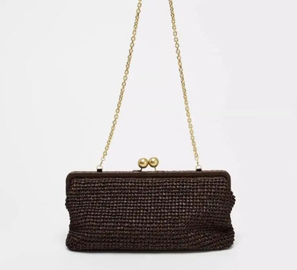 Straw Woven Handbags For Women Handmade Travel Seaside Beach Bag Summer New Handle Bucket Bag Shopping Tote Bag Basket Bolsa