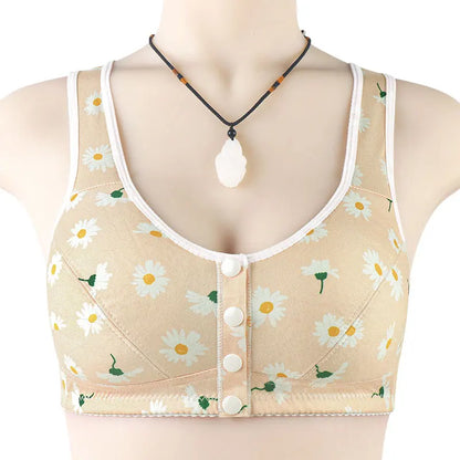 Bra For Women Wire Free Bra Cotton Underwear Front Closure Brassiere Women's Lingerie Large Bust 50 52 BCD Cup