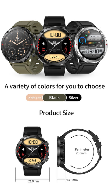 Smart Watch 1.6inch 400*400 Round Screen Bluetooth Call Heart Rate Hi-Fi Speakers IP68 Waterproof Sport Tracket Smartwatch