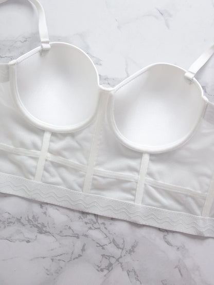 Breathable Bra Buckle Style Design Adjustable Size Solid Color Simplicity Elegant Comfortable New Shoulder Strap Gauze Bra