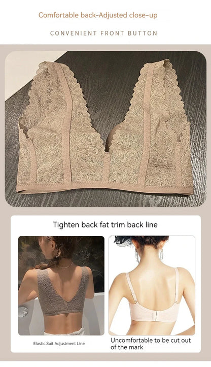 Front-button Sexy Enhancing Beautiful Back Bra for Young Girls with Small Breasts Anti-sagging Adjustable Side Bust Control Bra