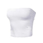 Women Tube Top Sexy Bodycon Crop Tube Top Solid Stretchy Tube Top Casual Every Day Tops Women's Strapless Cropped Mini Bustier