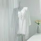 Sexy Lace Nighty&Robe Set Nightgown Silky Satin Home Dress Lounge Wear Summer Female Sleepwear Kimono Bathrobe Gown Lingerie
