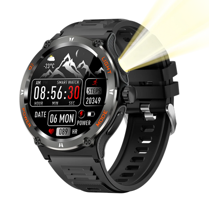 2024 new Smart Watch Men KT76 Sport Smart watches For Men Woman LED Flashlight Compass Bluetooth Call Heart Rate 3ATM Waterproof