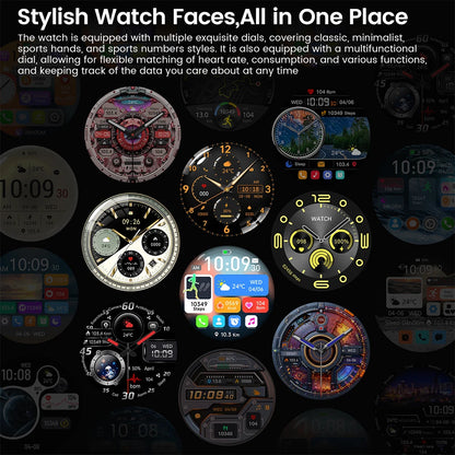 2025 New Mens Smart Watch 360 * 360 Bluetooth Call Smartwatch AMOLED Screen GPS Smart Watches NFC Waterproof Smart Watch for Men