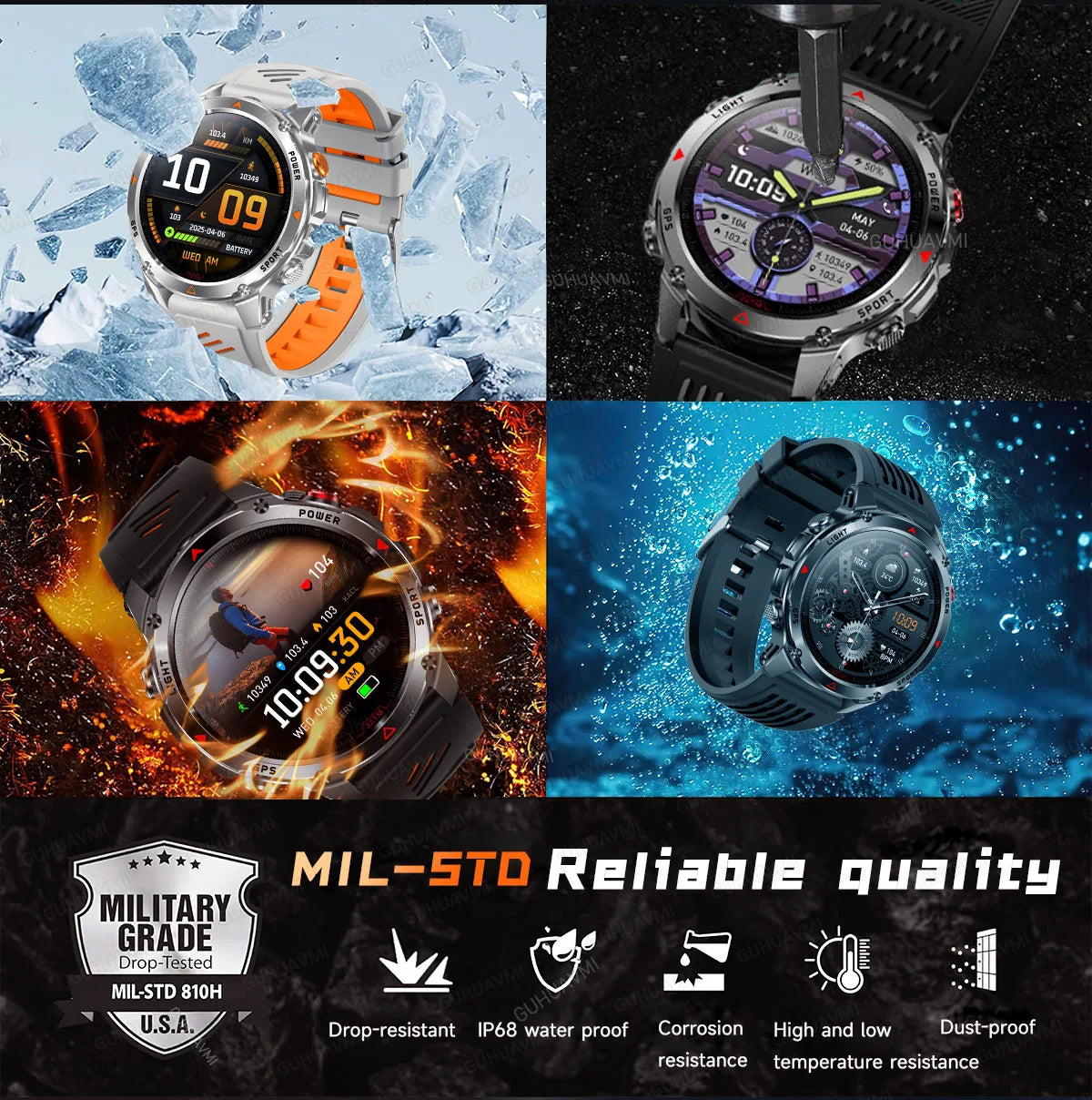 2025New Smart Watch For Men 1.46'' 360*360 HD AMOLED Color Display Voice Call Compass LED Sports Fitness Waterproof Watch Ladies