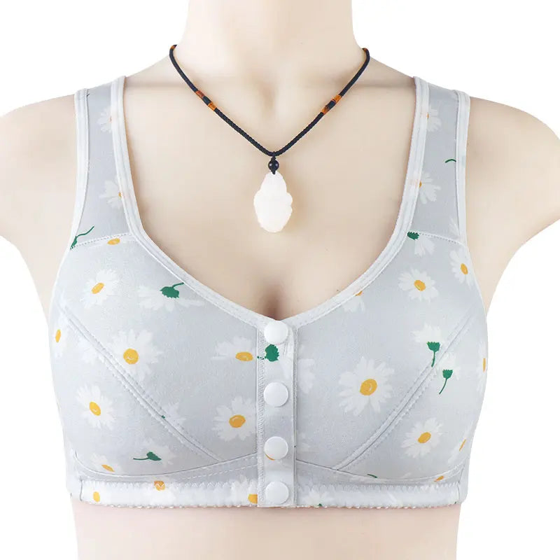 Bra For Women Wire Free Bra Cotton Underwear Front Closure Brassiere Women's Lingerie Large Bust 50 52 BCD Cup