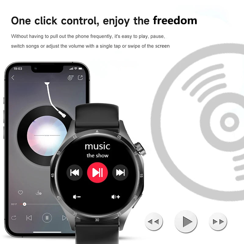 2025 New Mens Smart Watch 360 * 360 Bluetooth Call Smartwatch AMOLED Screen GPS Smart Watches NFC Waterproof Smart Watch for Men